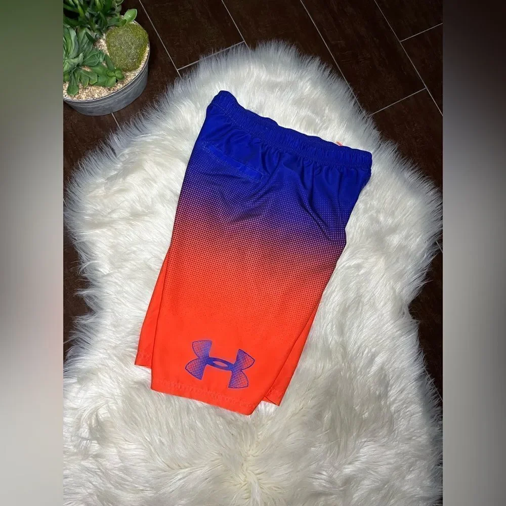 Under Armour Blue and Orange Gradient Shorts Sz X-Large